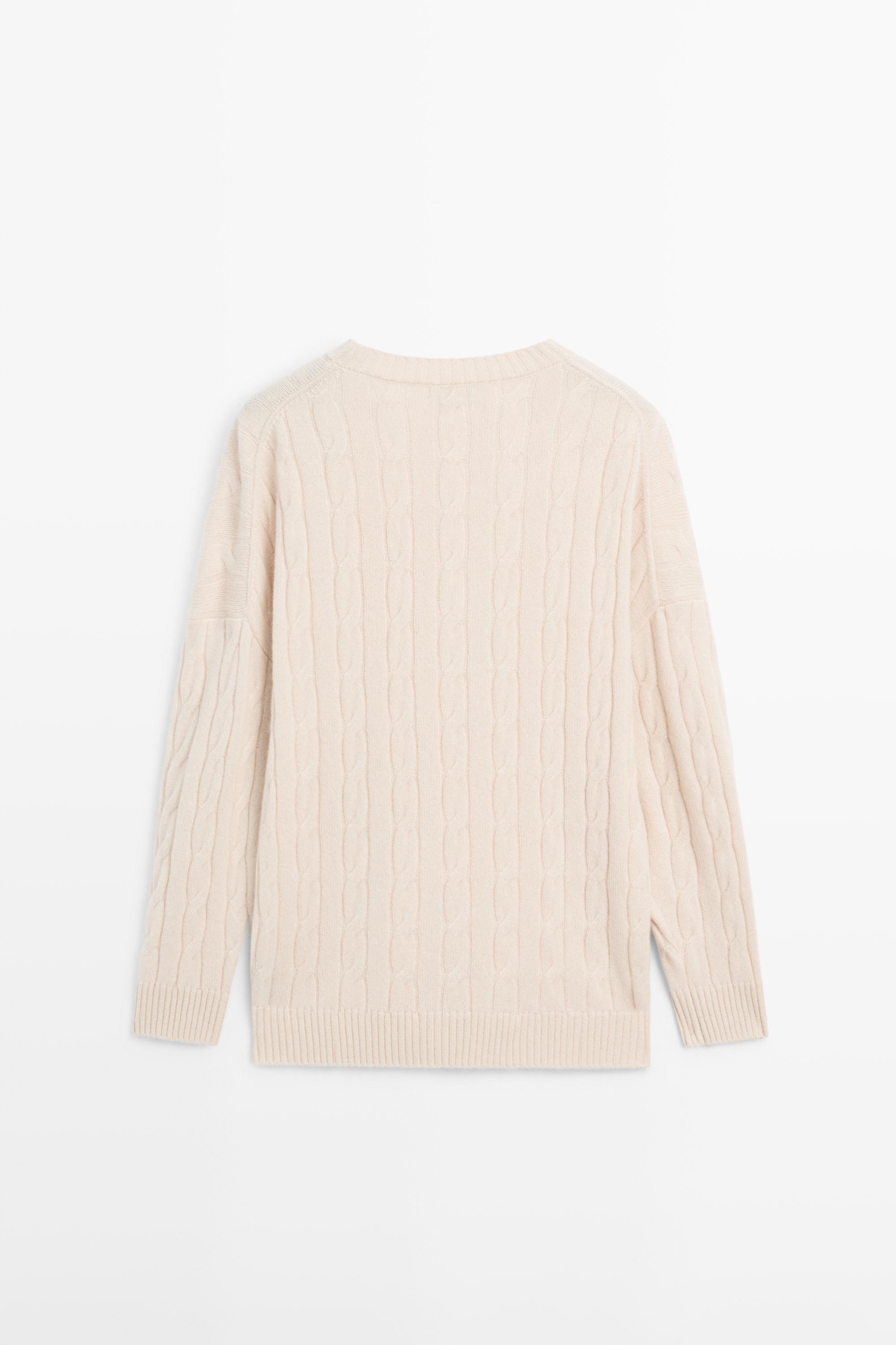 Pull en maille torsadée 100 % cachemire